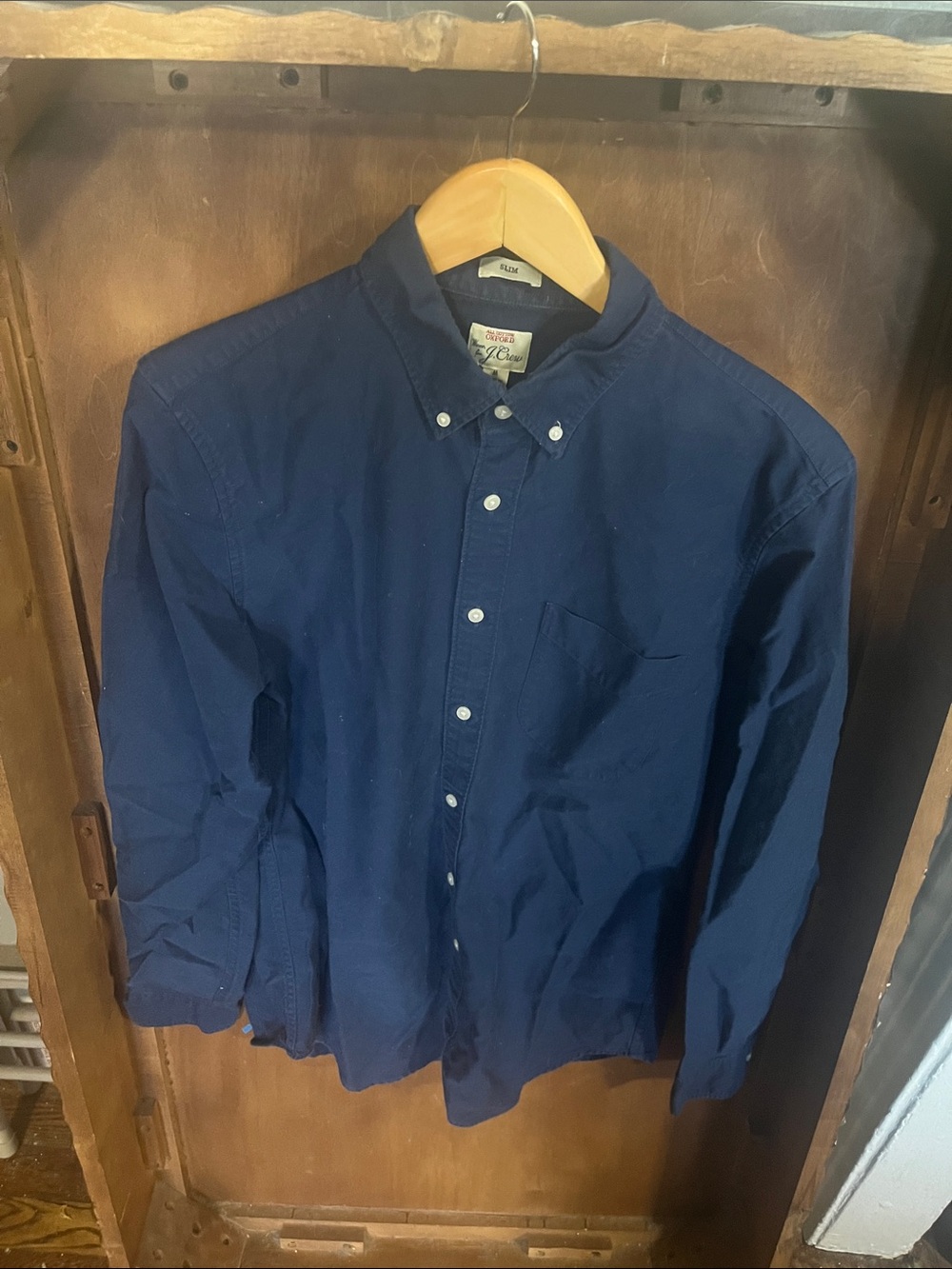 J. Crew Navy Button-Down Oxford Shirt
